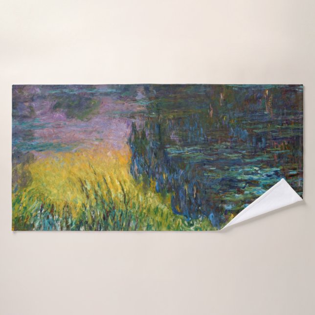 The Water Lilies - Das Sonnenlicht, Claude Monet,  Badehandtuch (Badehandtuch)