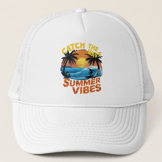 The Waves Summer Vibes Truckerkappe (Vorderseite)