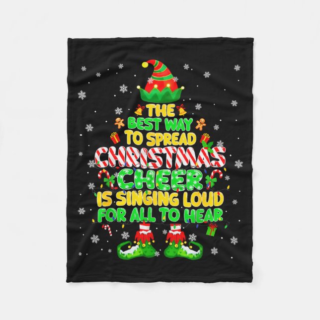 The Way To Spread Christmas Elf Xmas Boys Mens Kid Fleecedecke (Vorderseite)