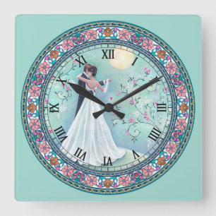 The Wedding Dance Roman Numeral Quadratische Wanduhr