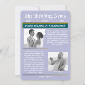 The Wedding News Vintage Newspaper Wedding Einladung