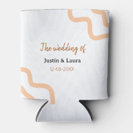 The wedding of add bride groom name date peach dosenkühler