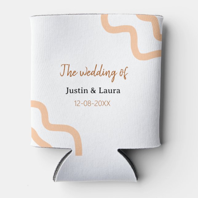 The wedding of add bride groom name date peach dosenkühler (Vorderseite)