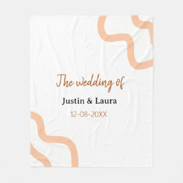 The wedding of add bride groom name date peach fleecedecke