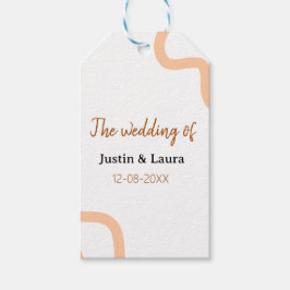 The wedding of add bride groom name date peach geschenkanhänger