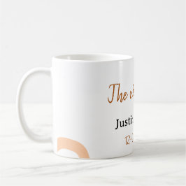 The wedding of add bride groom name date peach kaffeetasse