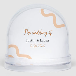 The wedding of add bride groom name date peach schneekugeln