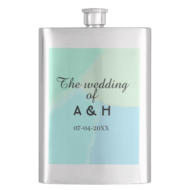 The wedding of add couple name initial letter date flachmann (Vorderseite)