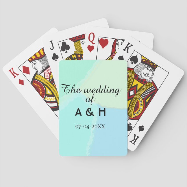 The wedding of add couple name initial letter date spielkarten (Rückseite)