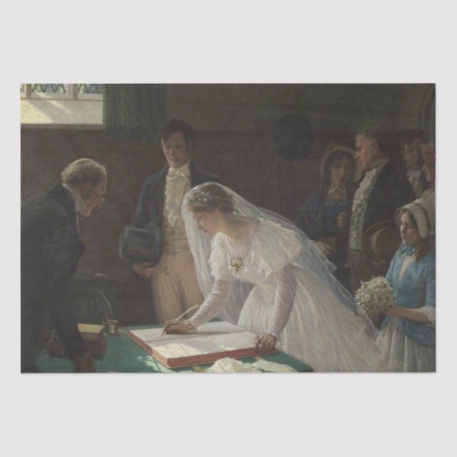 The Wedding Register (von Edmund Blair Leighton) Seidenpapier (Vorderseite)