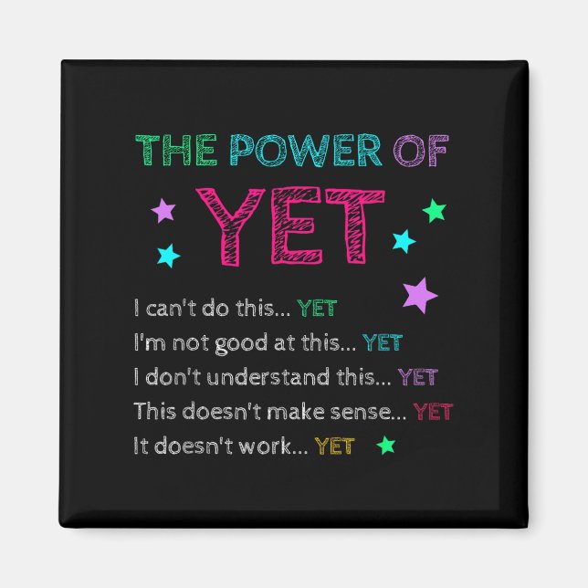 The Wer Of Yet Back To School Insrational Teacher  Magnet (Vorne)