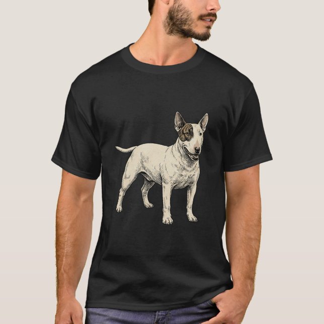 The White Cavalier: Distinctive Bull Terrier T-Shirt (Vorderseite)