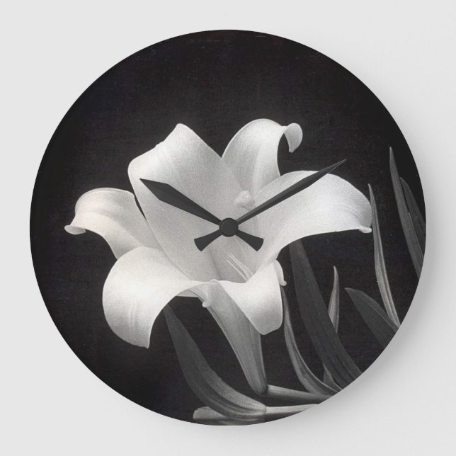 The White Lily - Große Wanduhr (Vorderseite)