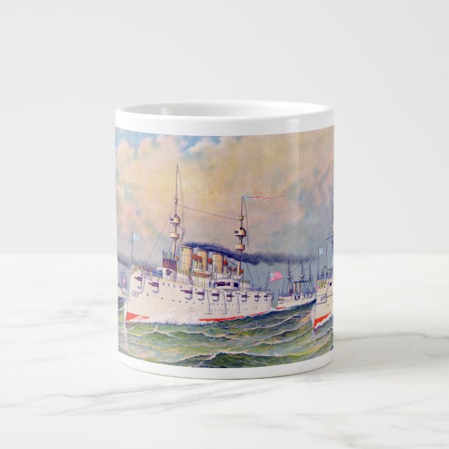 "The white squadron" United Staaten Navy, 1893 Jumbo-Tasse (Vorderseite)