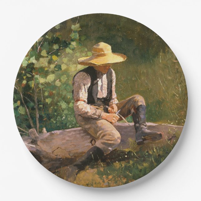 The Whittling Boy (von Winslow Homer) Pappteller (Vorderseite)