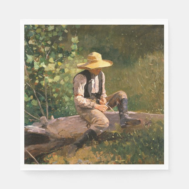 The Whittling Boy (von Winslow Homer) Serviette (Vorderseite)