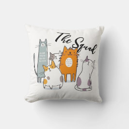 The Whole Crew Funny Cat Squad Kissen