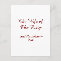 The wife of the party bachelorette party name date