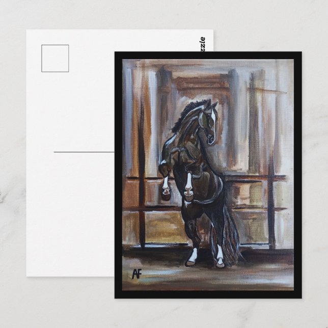 The Wild Horse Painting by Alfred Fox Postkarte (Vorne/Hinten)