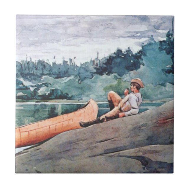 The Wilderness Guide (von Winslow Homer) Fliese (Vorderseite)