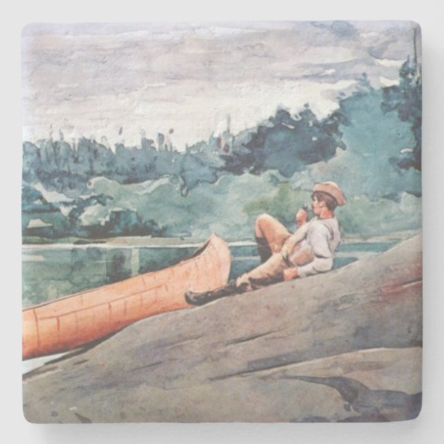 The Wilderness Guide (von Winslow Homer) Steinuntersetzer (Vorderseite)
