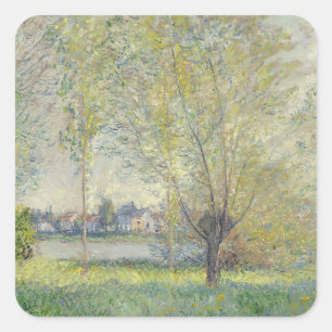 The Willows Claude Monet 1880 Quadratischer Aufkleber
