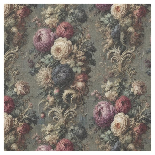 The Wilted Vigil - Gothic Classic Tile Stoff (Nahaufnahme)