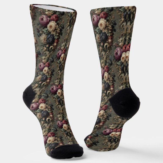 The Wilted Vigil - Gothic Viktorianisch Tapestes Socken (Gewinkelt)