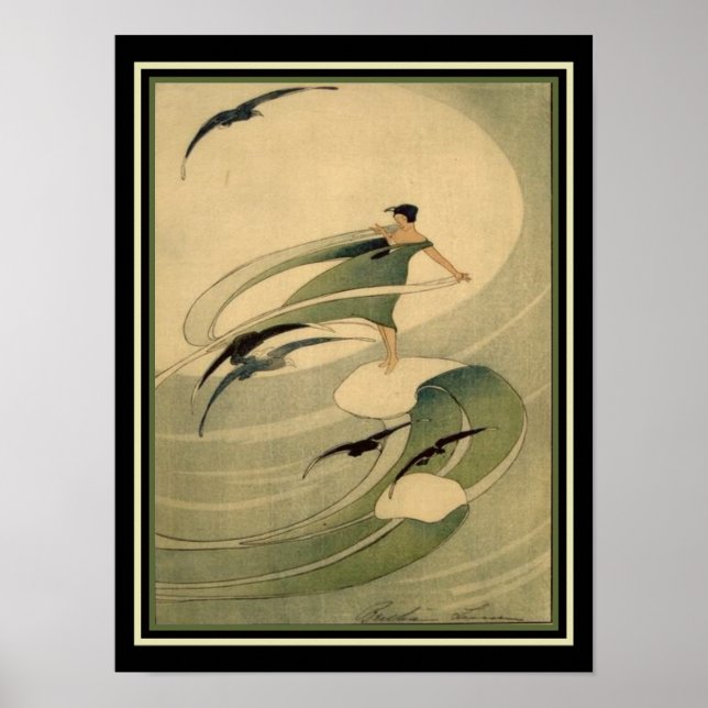 The Wind Sprite Art Deco Print Poster (Vorne)