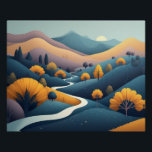 The winding pathway poster<br><div class="desc">This digital art depicts brilliant abstract view of pathway through whimsical floral park at sunrise. With very soothing colors that could calm anyone down this art piece would be brilliant in a bedroom,  Office,  doctors office or even a gym.</div>