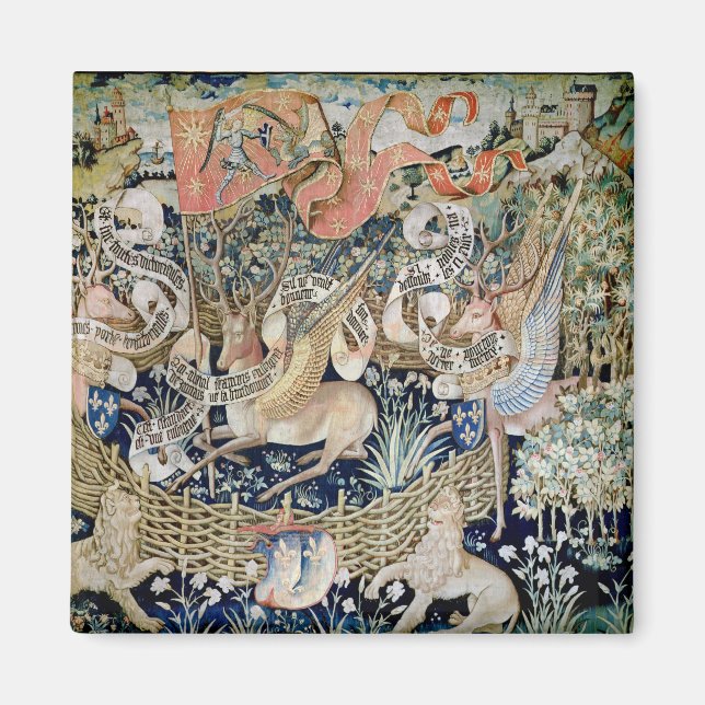 The Winged Deer (Tapestry) Magnet (Vorne)