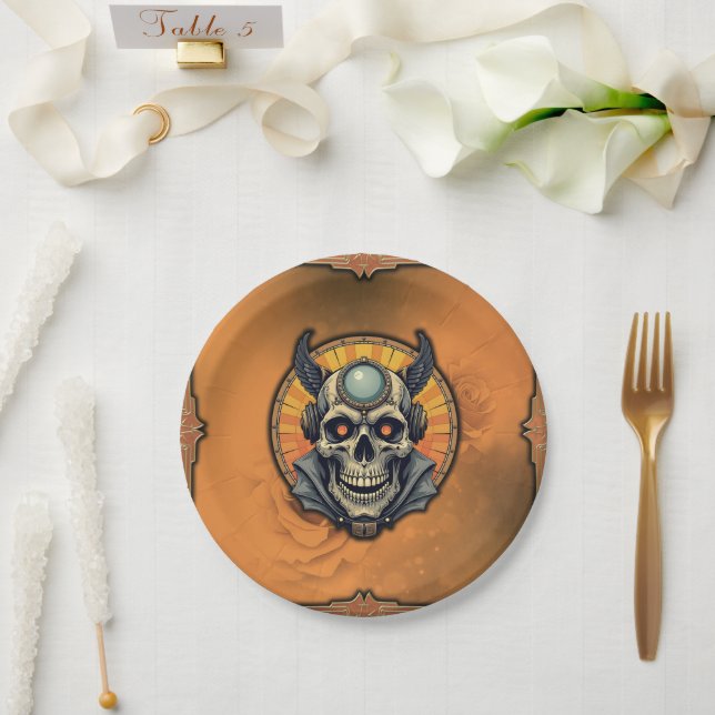 The winged skull.  pappteller (Hochzeit)