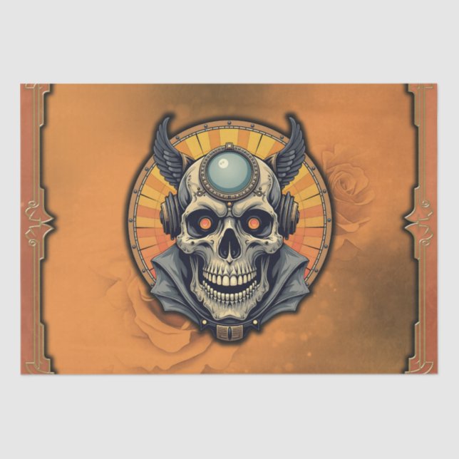 The winged skull.  seidenpapier (Vorderseite)