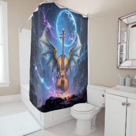 The Winged Violin of Moonlit Realms Duschvorhang