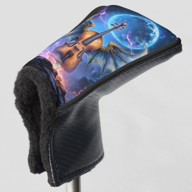 The Winged Violin of Moonlit Realms Golf Headcover (3/4 Vorderseite)