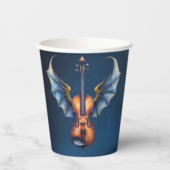 The Winged Violin of Moonlit Realms Pappbecher (Vorderseite)