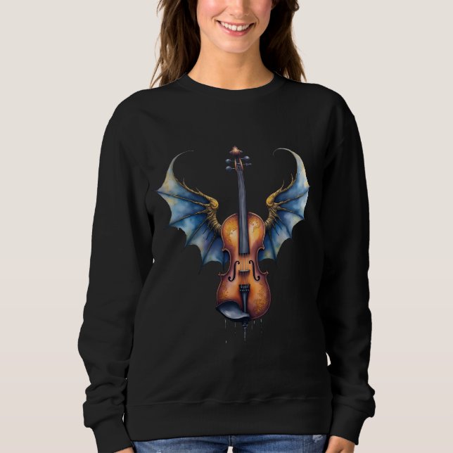 The Winged Violin of Moonlit Realms Sweatshirt (Vorderseite)