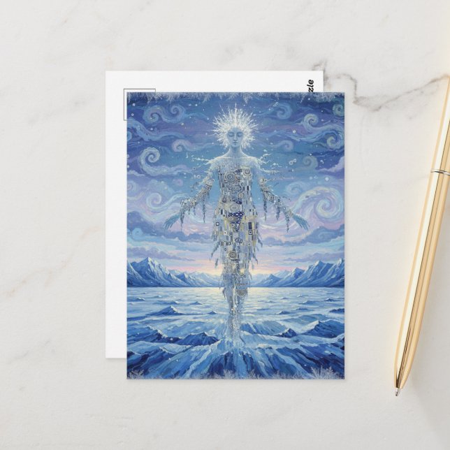 The winter Goddess Snow and Ice Mountains Postkarte (Vorderseite/Rückseite Beispiel)