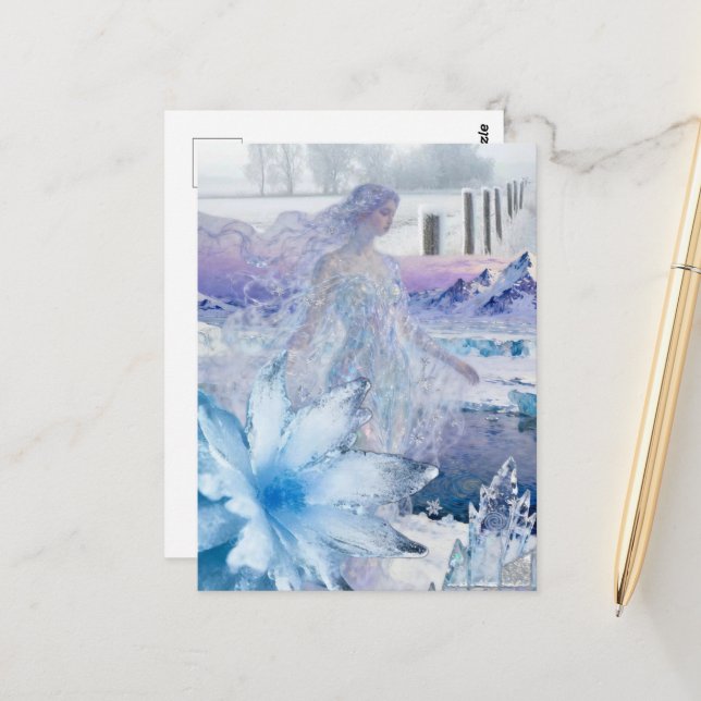 The winter Goddess Snow and Ice Postkarte (Vorderseite/Rückseite Beispiel)