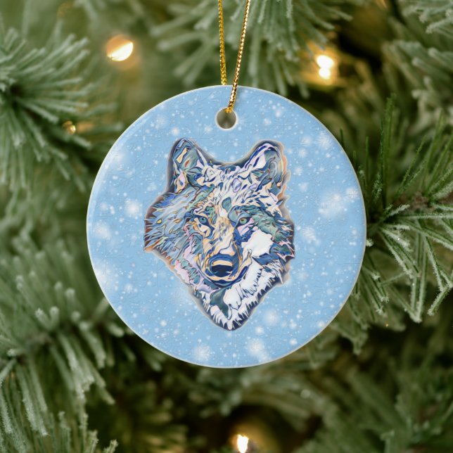 The Winter Wolf   Keramik Ornament (Baum)