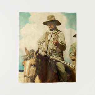 The Wiry Marshall Western Art von NC Wyeth Wandteppich
