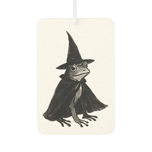 The Witch Frog – Ink Brush Halloween Design on Autolufterfrischer (Vorderseite)