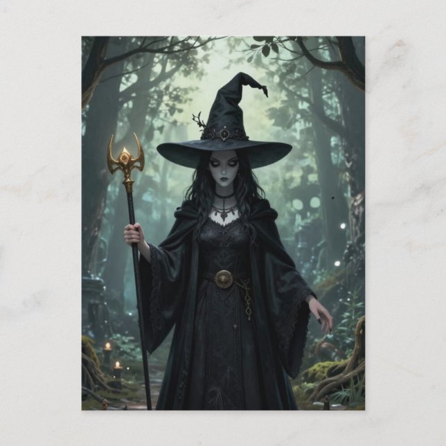 The witch in the forest  postkarte (Vorderseite)