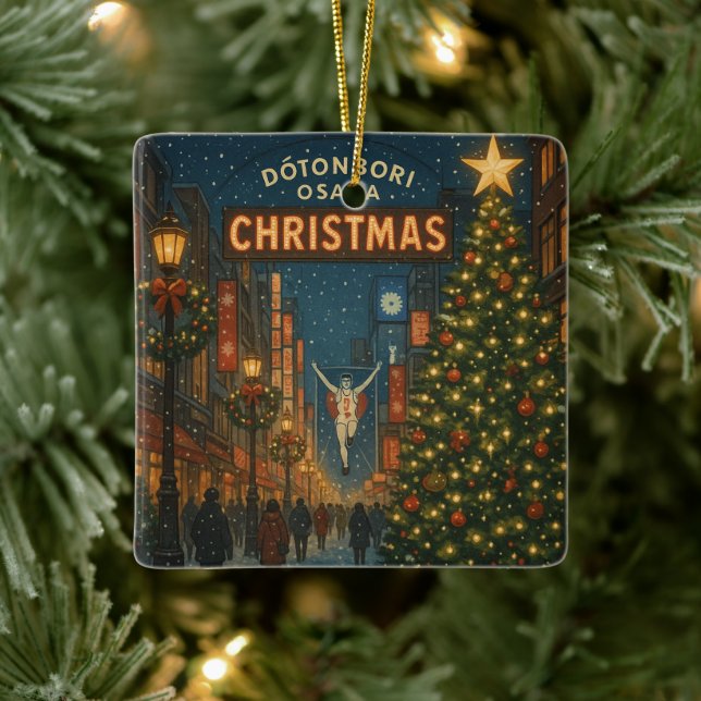The wonderful Dotonbori Christmas Street in Osaka Keramikornament (Baum)