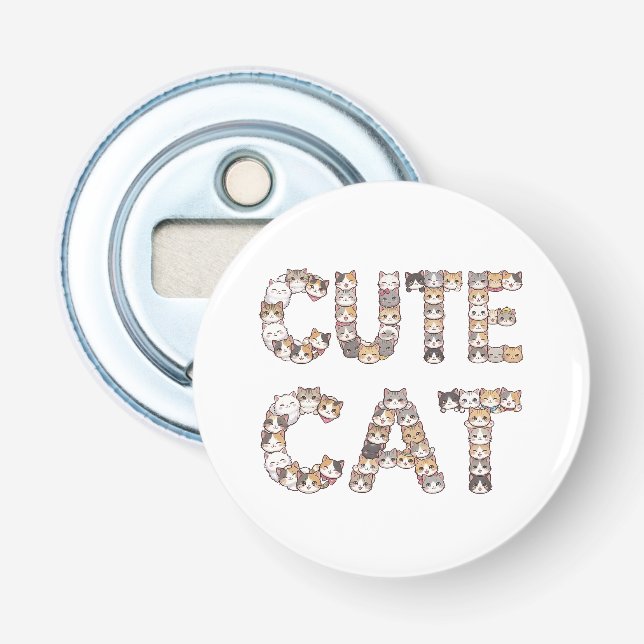 The words "CUTE CAT" are made using cat faces Flaschenöffner (Vorderseite)