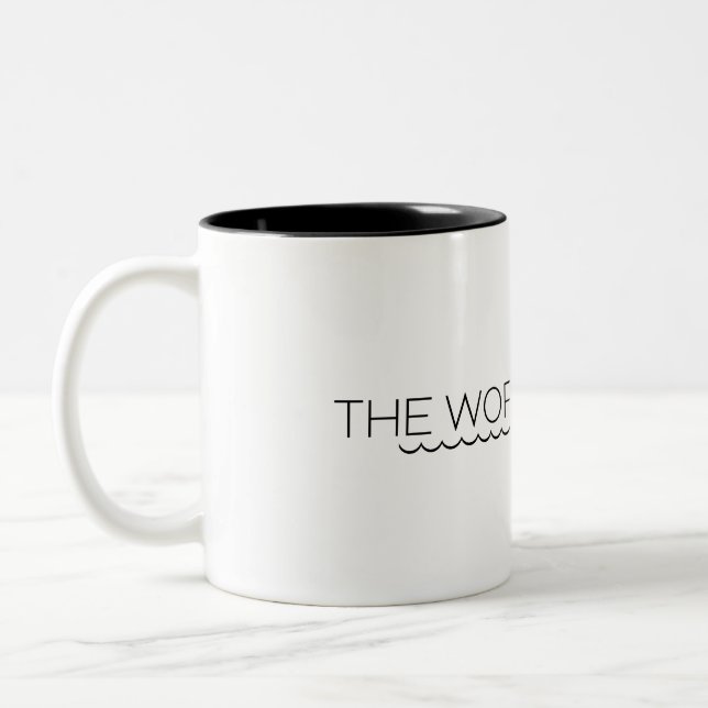 The Work Can Wait Minimalist Typographic  Zweifarbige Tasse (Links)
