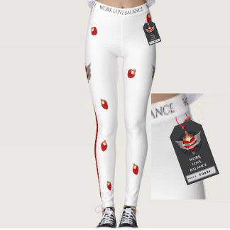 The WORK LOVE BALANCE Passion Heart and Flame Leggings