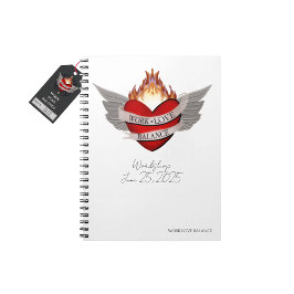 The WORK LOVE BALANCE white script lettering pad Notizblock