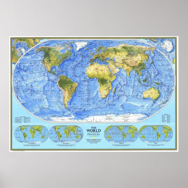" The World: 1994 Physical MAP ... Poster (Vorne)