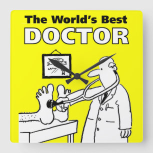 The World's Best Doctor Quadratische Wanduhr